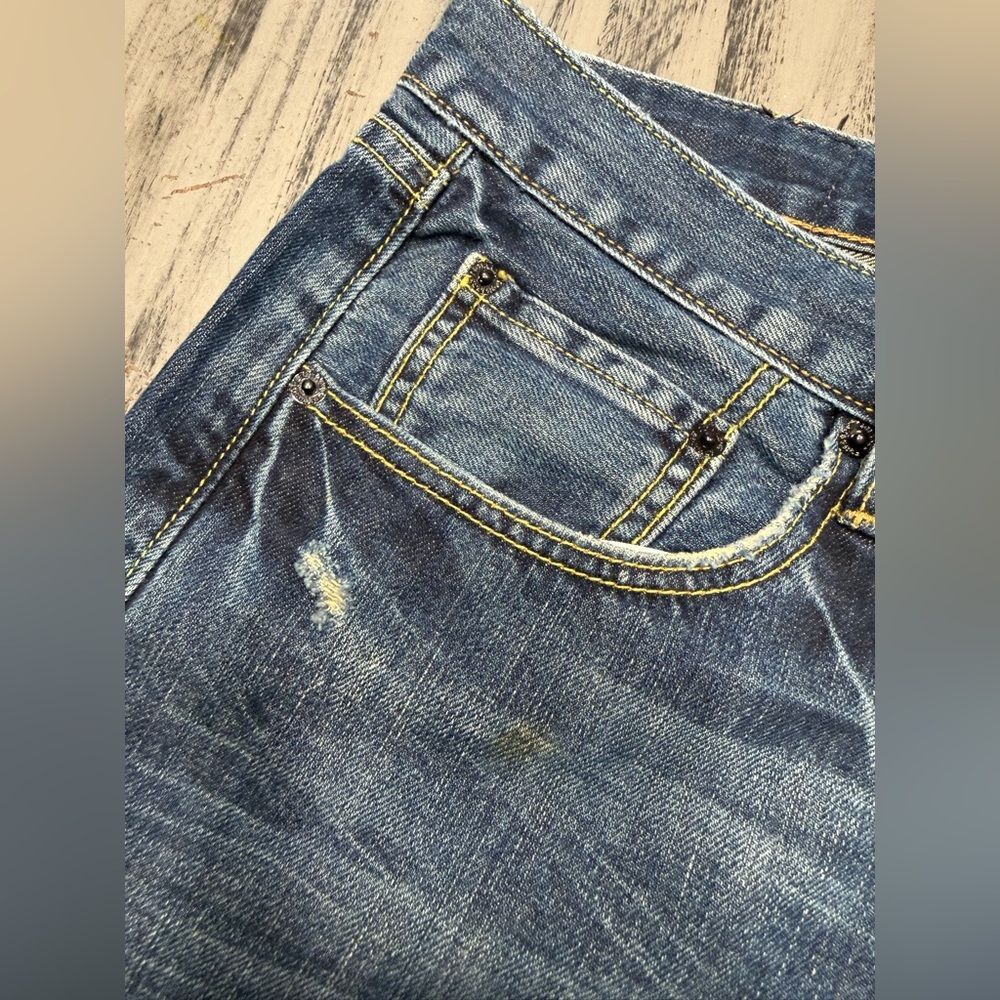 Ed Hardy Men’s Distressed Blue Denim Jeans Y2K new without tags - Picture 7 of 14